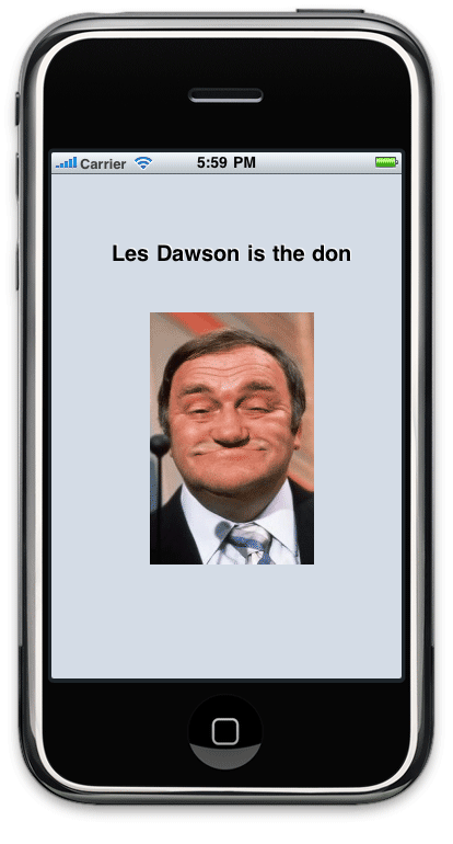 The finished Les Dawson application