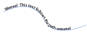 Text following a path