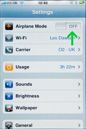 Airplane Mode on the iPhone