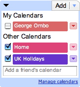 Manage Calendars in Google Calendar