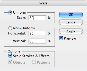 Scale Tool Options