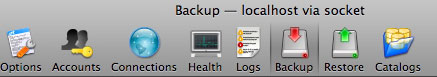 Backing up the database