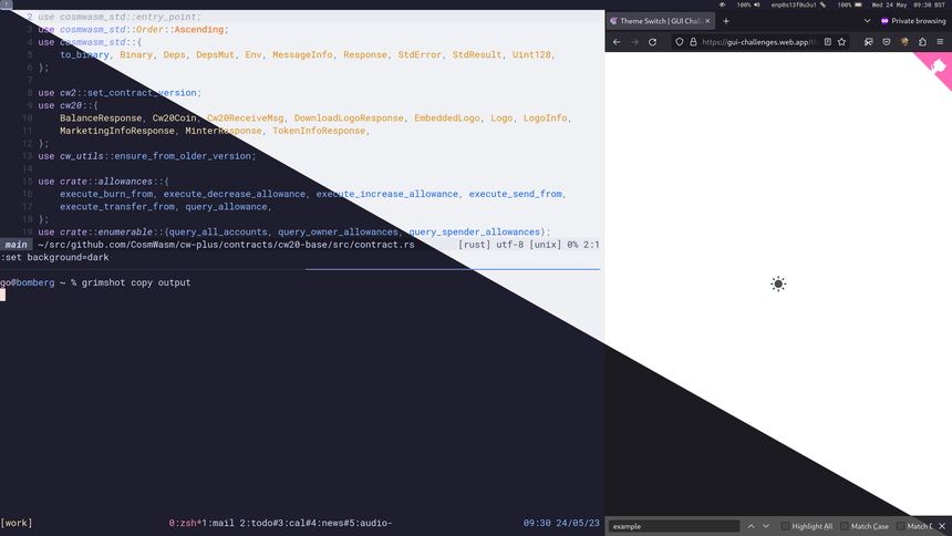Toggling dark and light mode on Vim, Tmux, Allacrity and Firefox